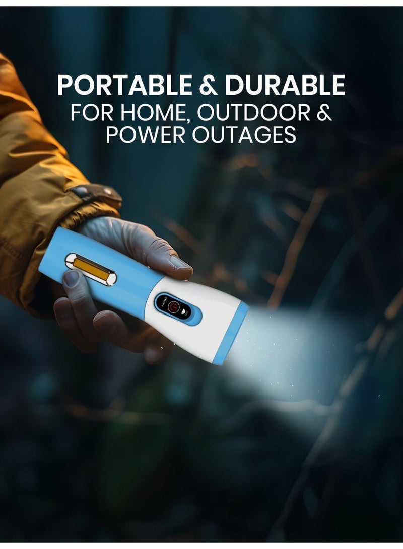 Ogera مصباح يدوي ببطارية ليثيوم LED - مصباح قابل لإعادة الشحن فائق السطوع مع بطارية ليثيوم تدوم طويلاً، مصباح جيب مدمج ومقاوم للماء للتخييم، والمشي، والطوارئ - Image 4